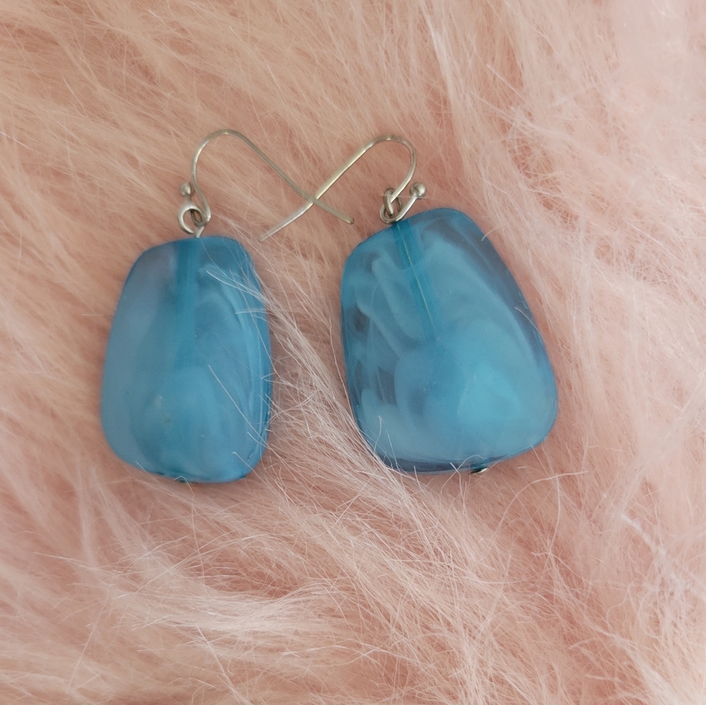 French blue lucite drop earrings